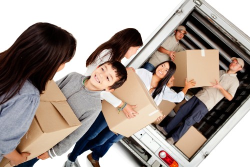 Packed household items ready for transparent storage pricing in Upminster