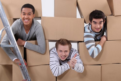 Furniture and household items arranged for storage in Upminster